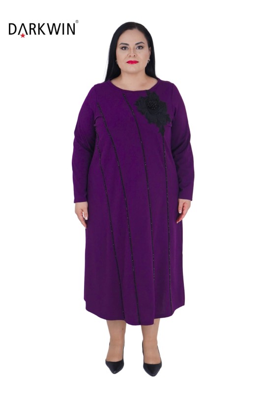 1006 CNG ELBİSE PURPLE - Thumbnail