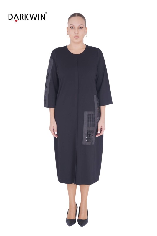 1036 CNG ELBİSE BLACK - Thumbnail