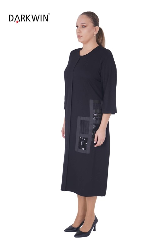 1036 CNG ELBİSE BLACK - Thumbnail