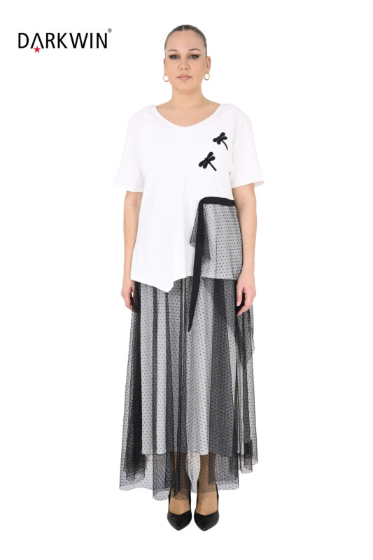 1216 DARKWIN BLUZ-ETEK EKRU - DARKWIN