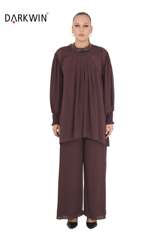 DARKWIN - 12240 DARKWIN BLUZ-PANTOLON KAHVE DARKWIN - 12240 DARKWIN BLUZ-PANTOLON KAHVE