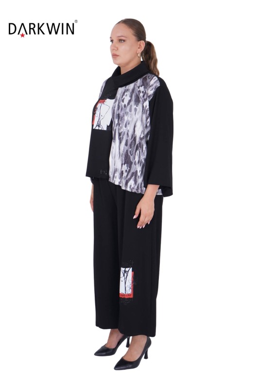 1342 DARKWIN BLUZ-PANTOLON SIYAH - Thumbnail