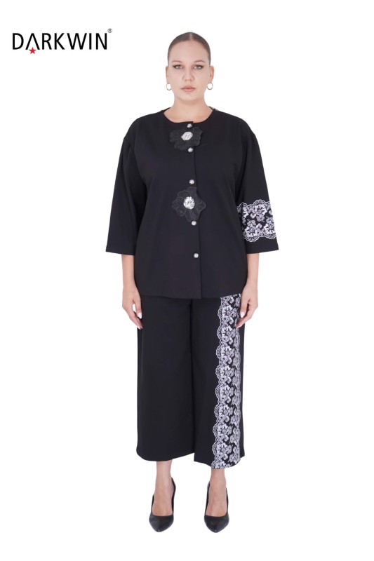 DARKWIN - 1382 DARKWIN BLUZ-PANTOLON SIYAH DARKWIN - 1382 DARKWIN BLUZ-PANTOLON SIYAH