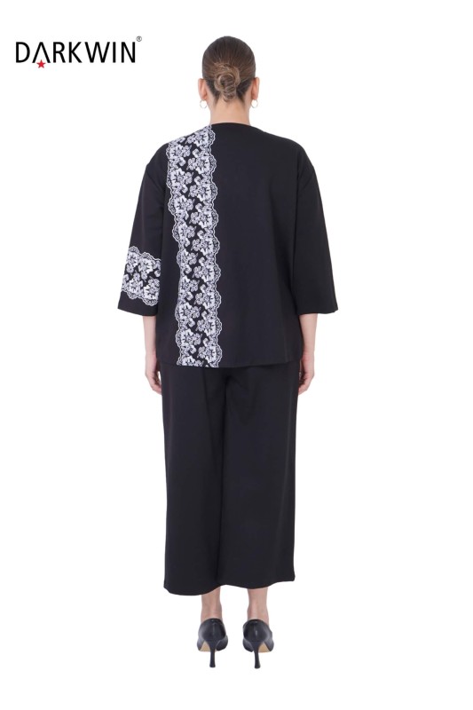 1382 DARKWIN BLUZ-PANTOLON SIYAH - Thumbnail