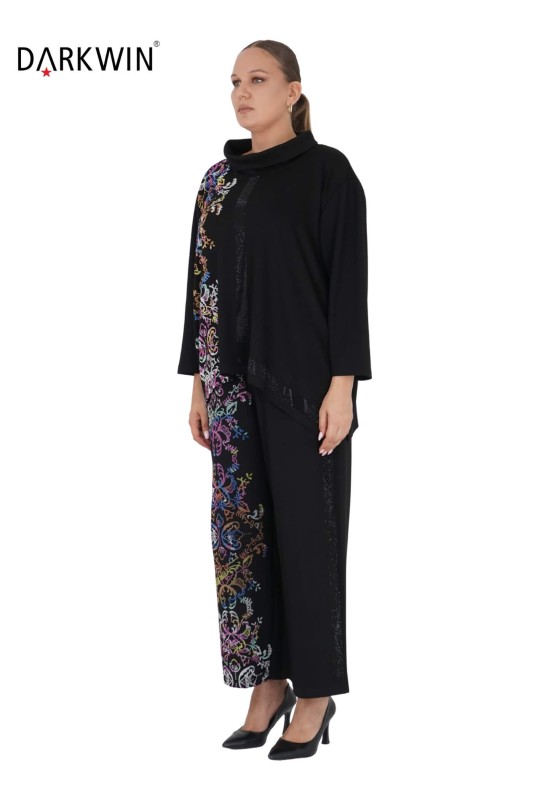 1387 DARKWIN BLUZ-PANTOLON SIYAH - Thumbnail