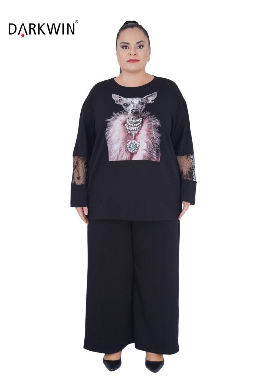 DARKWIN - 1457 DARKWIN BLUZ-PANTOLON SIYAH DARKWIN - 1457 DARKWIN BLUZ-PANTOLON SIYAH