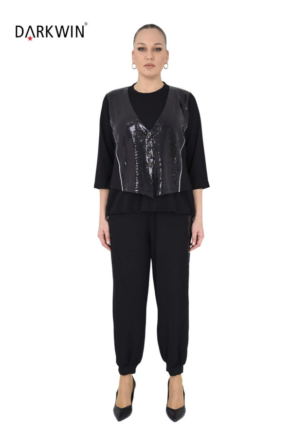 1545 DARKWIN BLUZ-PANTOLON SIYAH - 1