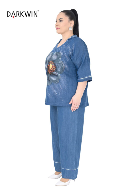 1601 DARKWIN BLUZ-PANTOLON MAVI KOT - DARKWIN (1)