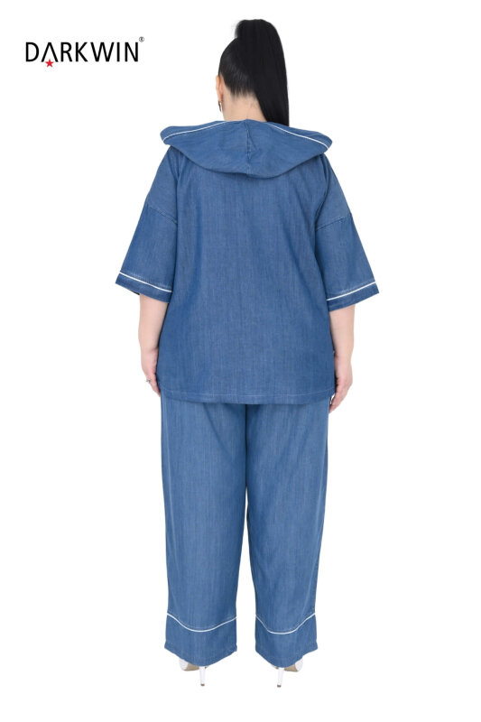 1601 DARKWIN BLUZ-PANTOLON MAVI KOT - 3