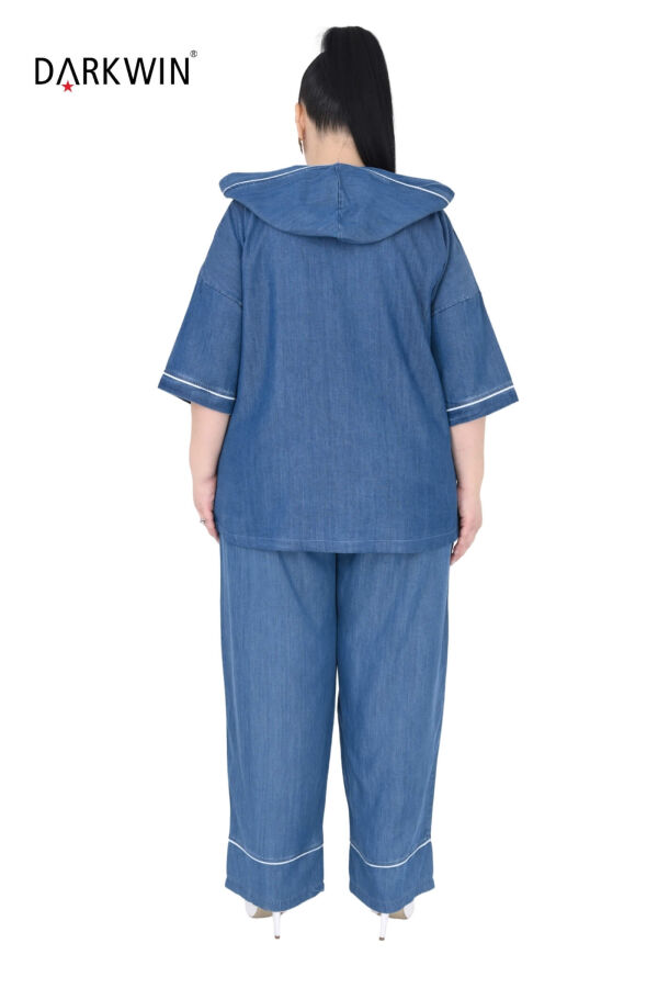 1601 DARKWIN BLUZ-PANTOLON MAVI KOT - 3