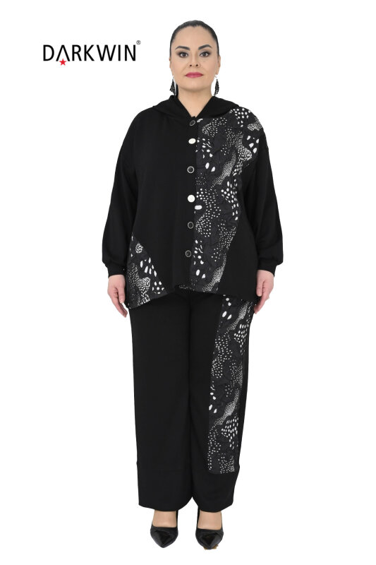 1621 DARKWIN BLUZ-PANTOLON SIYAH - DARKWIN