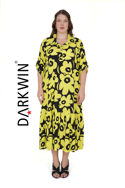 1747 DARKWIN ELBİSE SARI - Darkwin