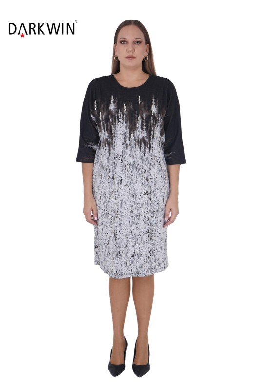 DARKWIN - 2022 DARKWIN ELBİSE EKRU-KAHVE