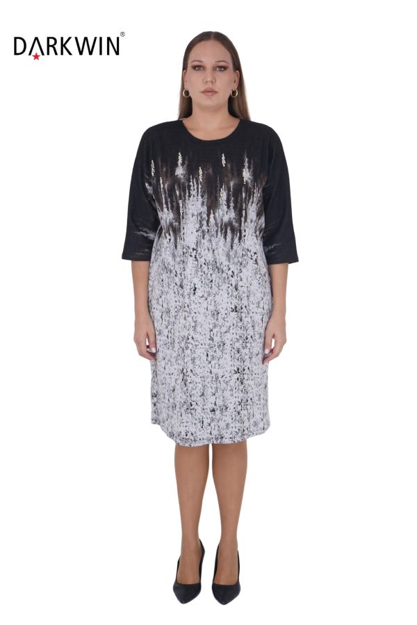 2022 DARKWIN ELBİSE EKRU-KAHVE - 1