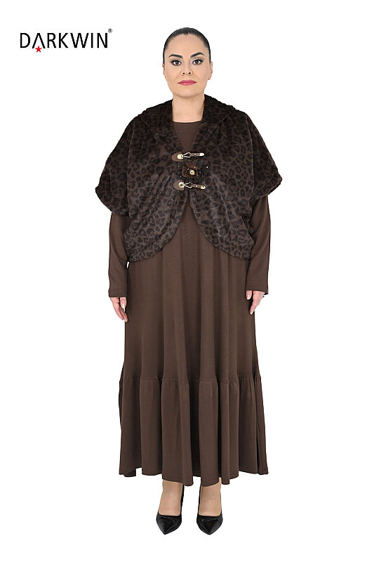 2105 DARKWIN ELBİSE-BOLERO KAHVE - DARKWIN