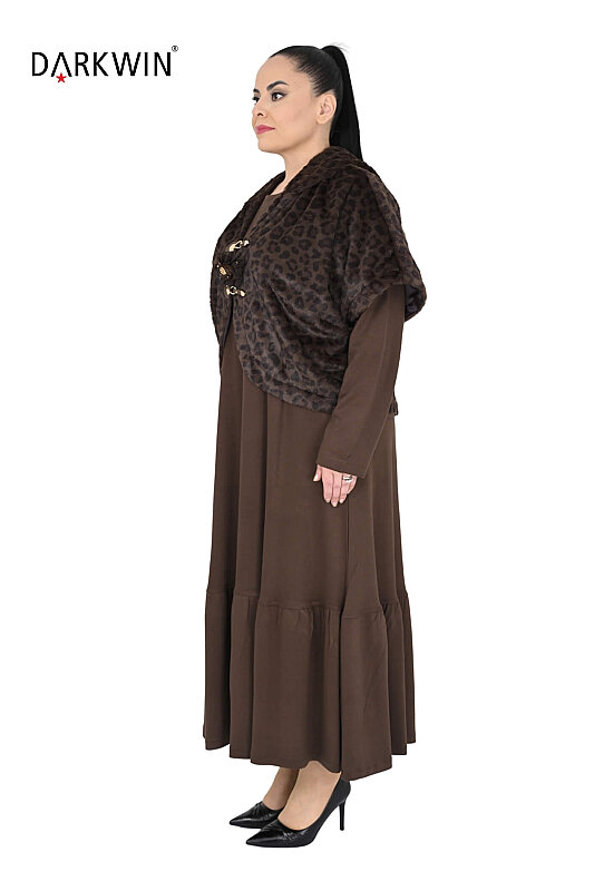 2105 DARKWIN ELBİSE-BOLERO KAHVE - DARKWIN (1)