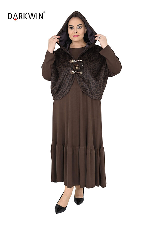 2105 DARKWIN ELBİSE-BOLERO KAHVE - 4