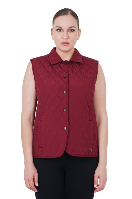 21437 DESEN YELEK BORDO - Thumbnail