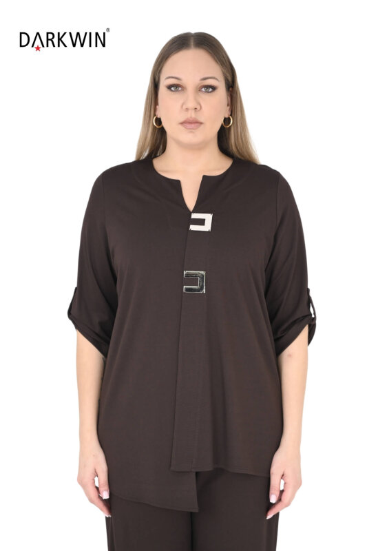 2401-7 M.LONGA BLUZ KAHVE - MAYA LONGA