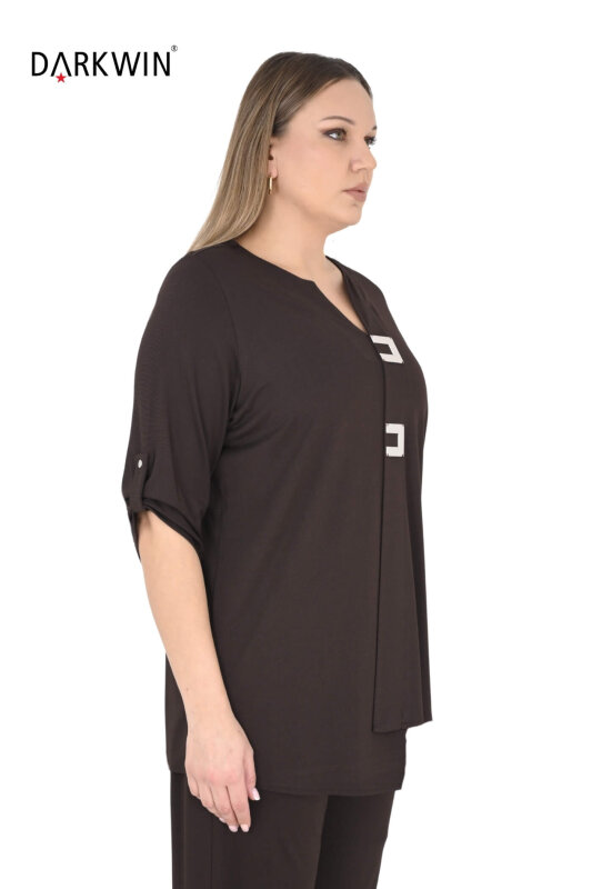 2401-7 M.LONGA BLUZ KAHVE - MAYA LONGA (1)