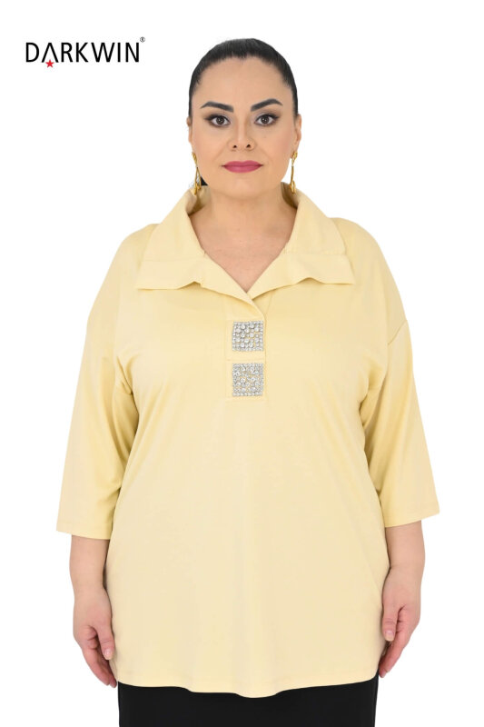 2402-4 M.LONGA BLUZ SARI - MAYA LONGA (1)