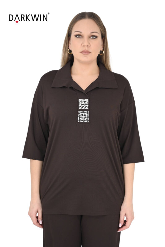 2402-7 M.LONGA BLUZ KAHVE - MAYA LONGA