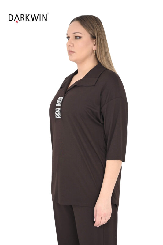 2402-7 M.LONGA BLUZ KAHVE - MAYA LONGA (1)