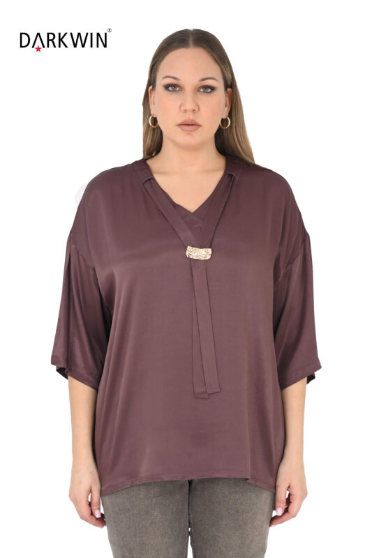 2406-7 M.LONGA BLUZ KAHVE - MAYA LONGA