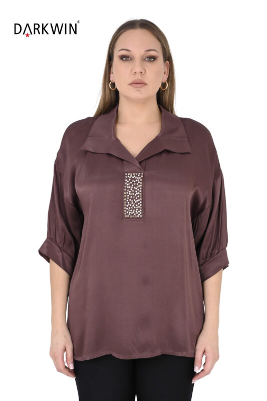 2407-7 M.LONGA BLUZ KAHVE - MAYA LONGA