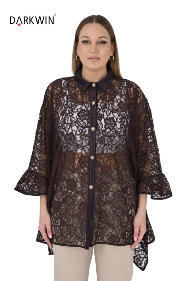 2408-7 M.LONGA GÖMLEK KAHVE - 1