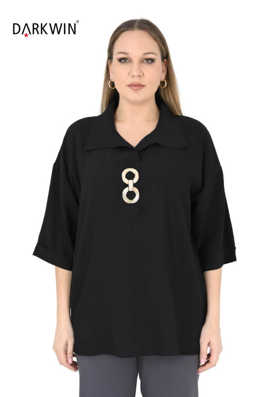 2412 M.LONGA BLUZ SIYAH - MAYA LONGA