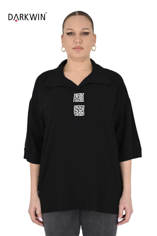 2418 M.LONGA BLUZ SIYAH - MAYA LONGA