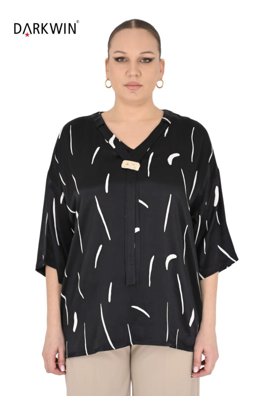 2419 M.LONGA BLUZ SIYAH - MAYA LONGA