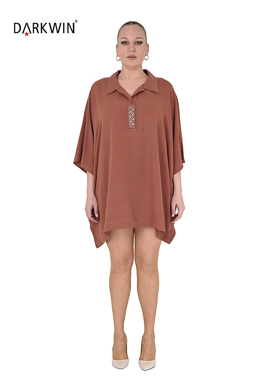 2423-7 M.LONGA BLUZ KAHVE - MAYA LONGA