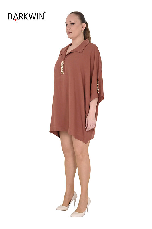2423-7 M.LONGA BLUZ KAHVE - MAYA LONGA (1)