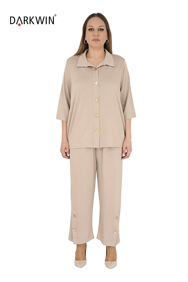 2704-2 M.LONGA GÖMLEK-PANTOLON BEJ - 1