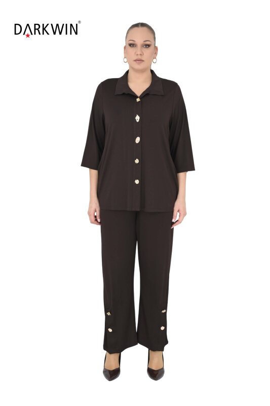 2704-7 M.LONGA GÖMLEK-PANTOLON KAHVE - MAYA LONGA