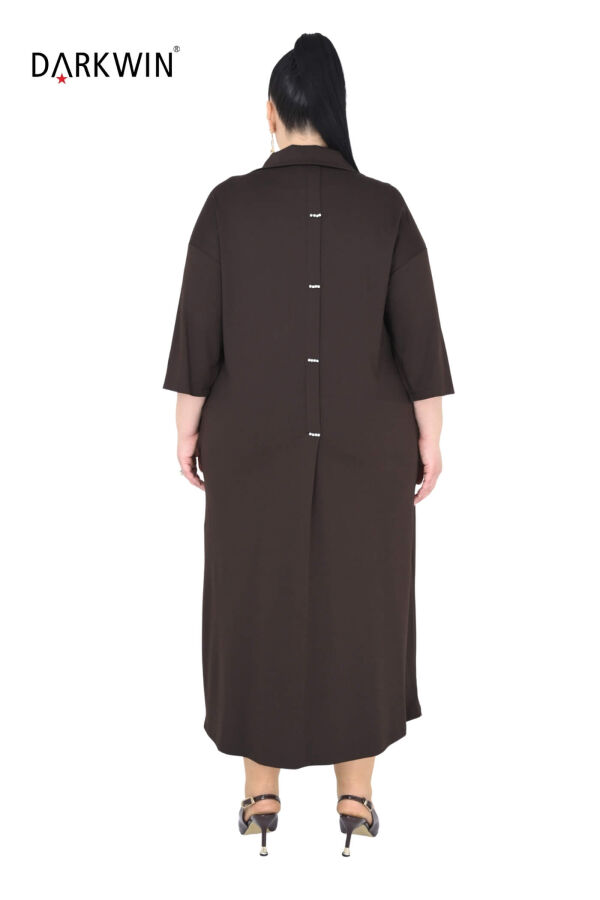 2802-7 M.LONGA ELBİSE KAHVE - 3