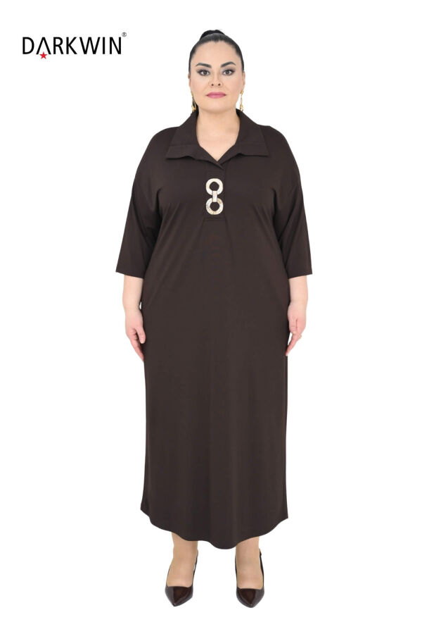 2803-7 M.LONGA ELBİSE KAHVE - 1