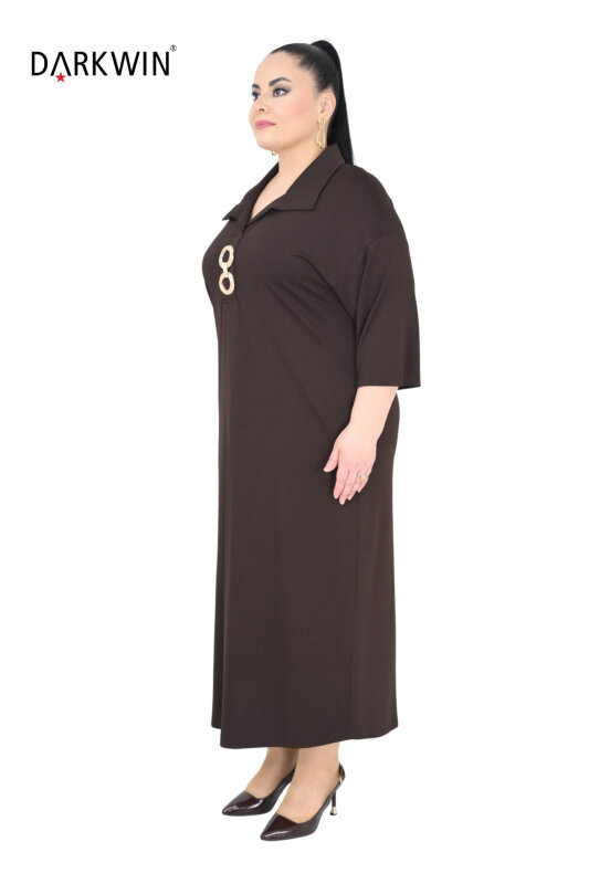 2803-7 M.LONGA ELBİSE KAHVE - MAYA LONGA (1)