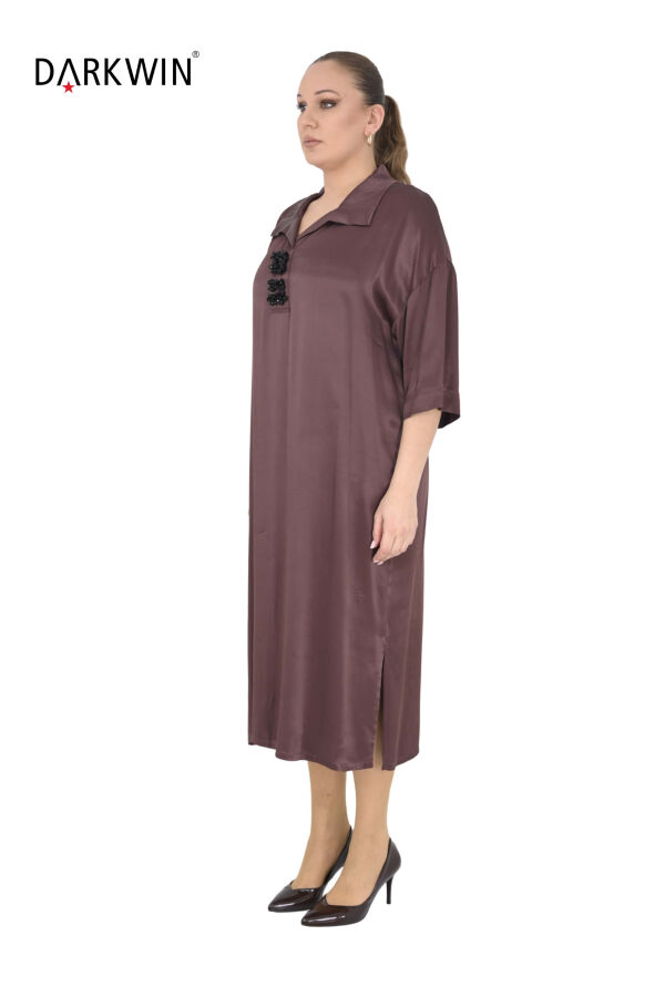 2804-7 M.LONGA ELBİSE KAHVE - 1