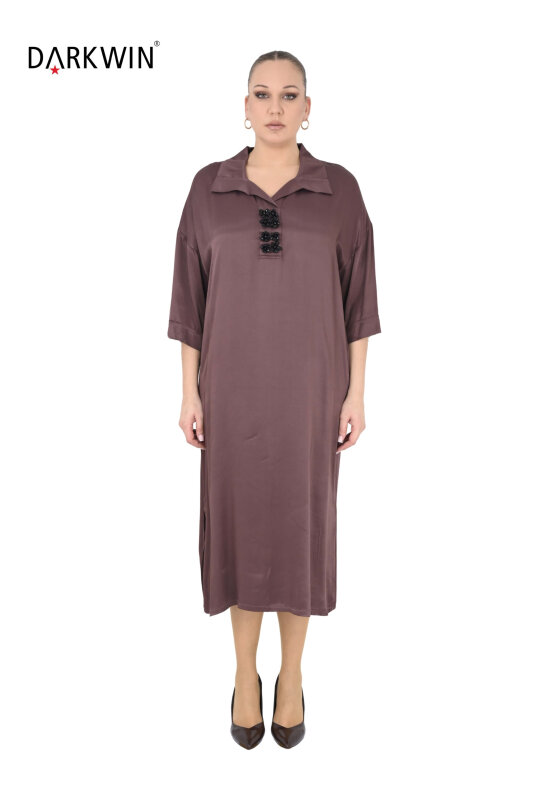 2804-7 M.LONGA ELBİSE KAHVE - MAYA LONGA (1)