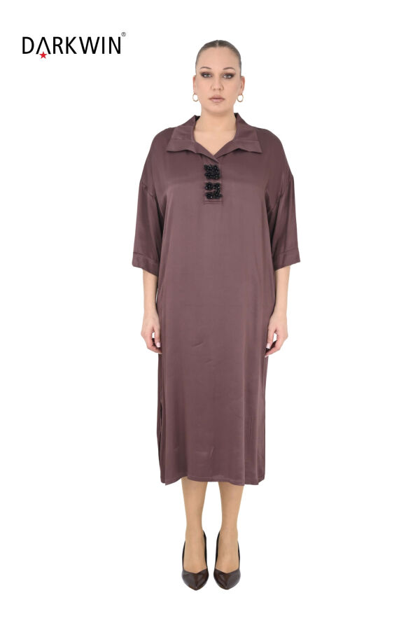 2804-7 M.LONGA ELBİSE KAHVE - 2