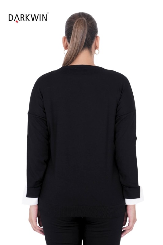 2813 LA VELINA BLUZ SIYAH - Thumbnail