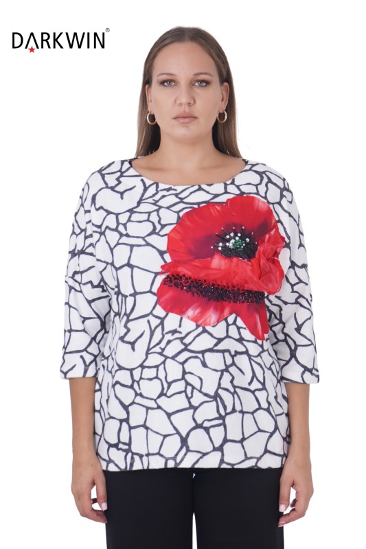 La Velina - 3305 LA VELINA BLUZ EKRU