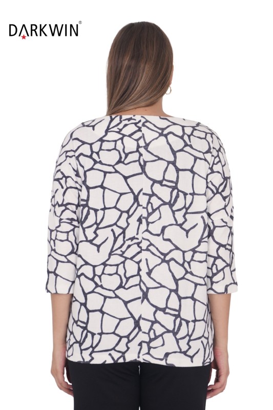 3305 LA VELINA BLUZ EKRU - Thumbnail