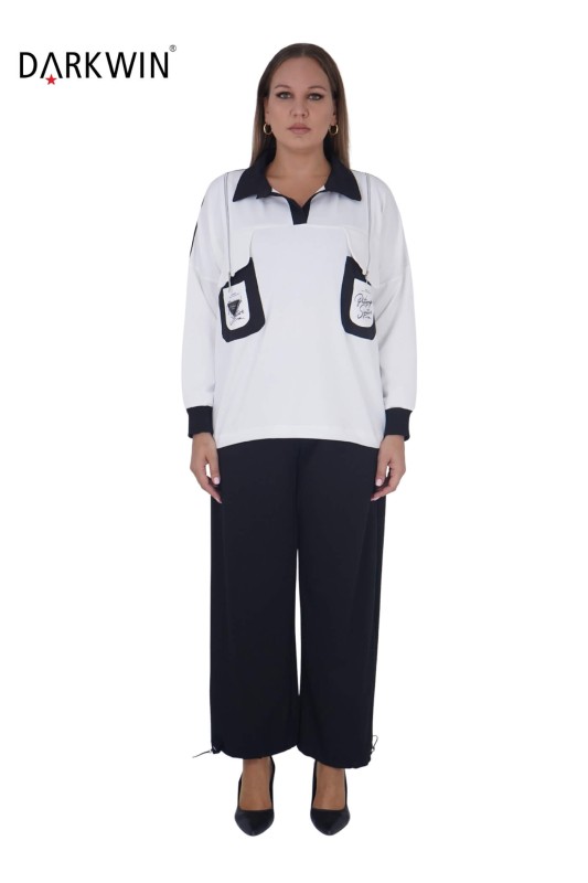 LA VELINA - 3325 LA VELINA BLUZ-PANTOLON EKRU