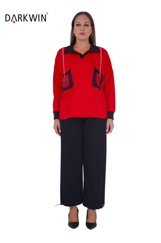 LA VELINA - 3325 LA VELINA BLUZ-PANTOLON KIRMIZI