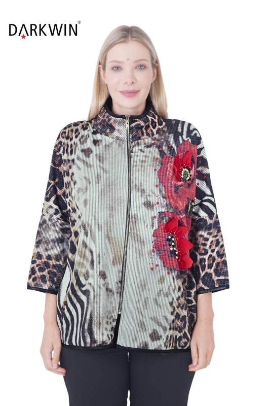 3336 LA VELINA CEKET LEOPAR - Thumbnail