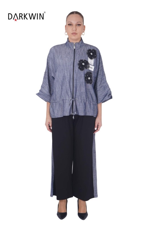 LA VELINA - 3356 LA VELINA BLUZ-PANTOLON MAVI (1)